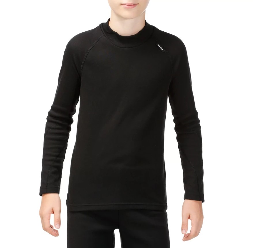 Купить термобелье Decathlon (верх) лыжное детское черное 100 Base Layer TopSKI-P Boy Blac, AGE 6, цены в Москве на Мегамаркет