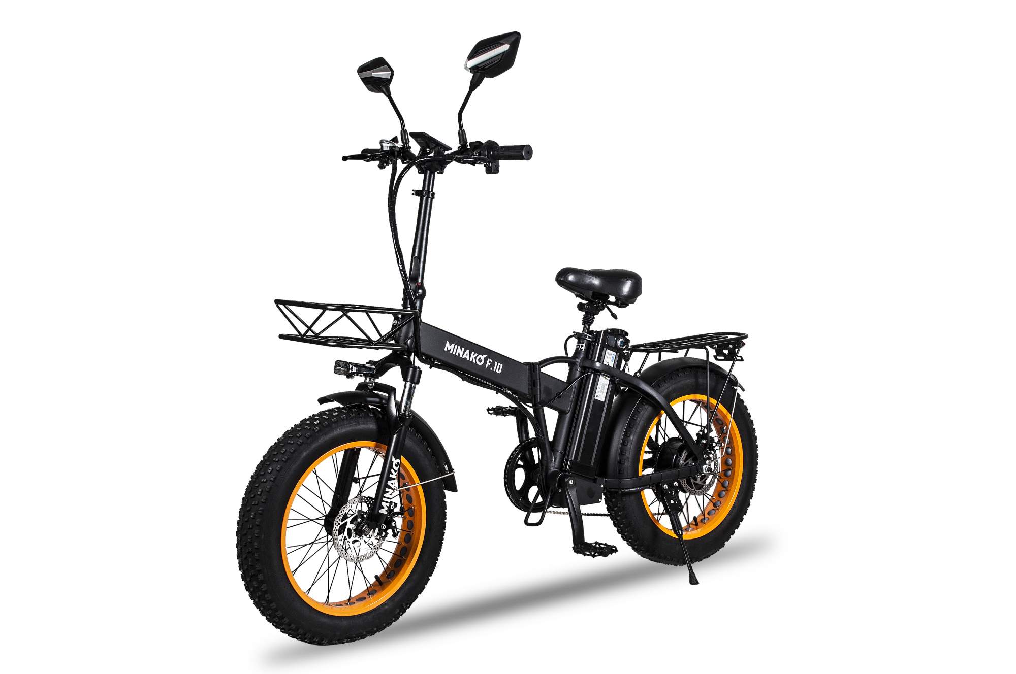 Электровелосипед Minako F10 оранжевый 2023 гидравлика - купить в Москве, цены на Мегамаркет | 600012193229