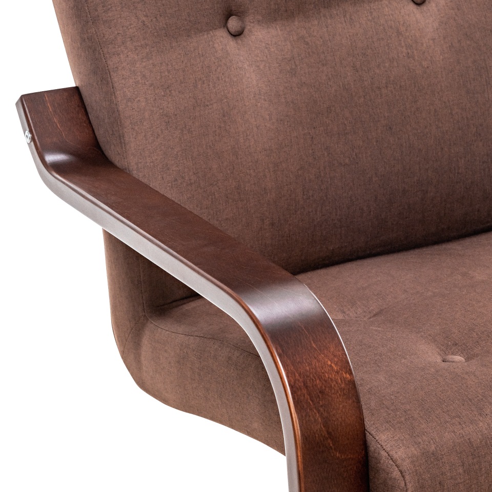 Кресло Leset Альс, орех, ткань коричневая