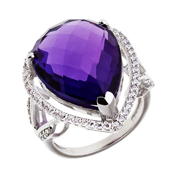 Кольцо женское Balex Jewellery 11090001 фиолетовое, р. 17.5