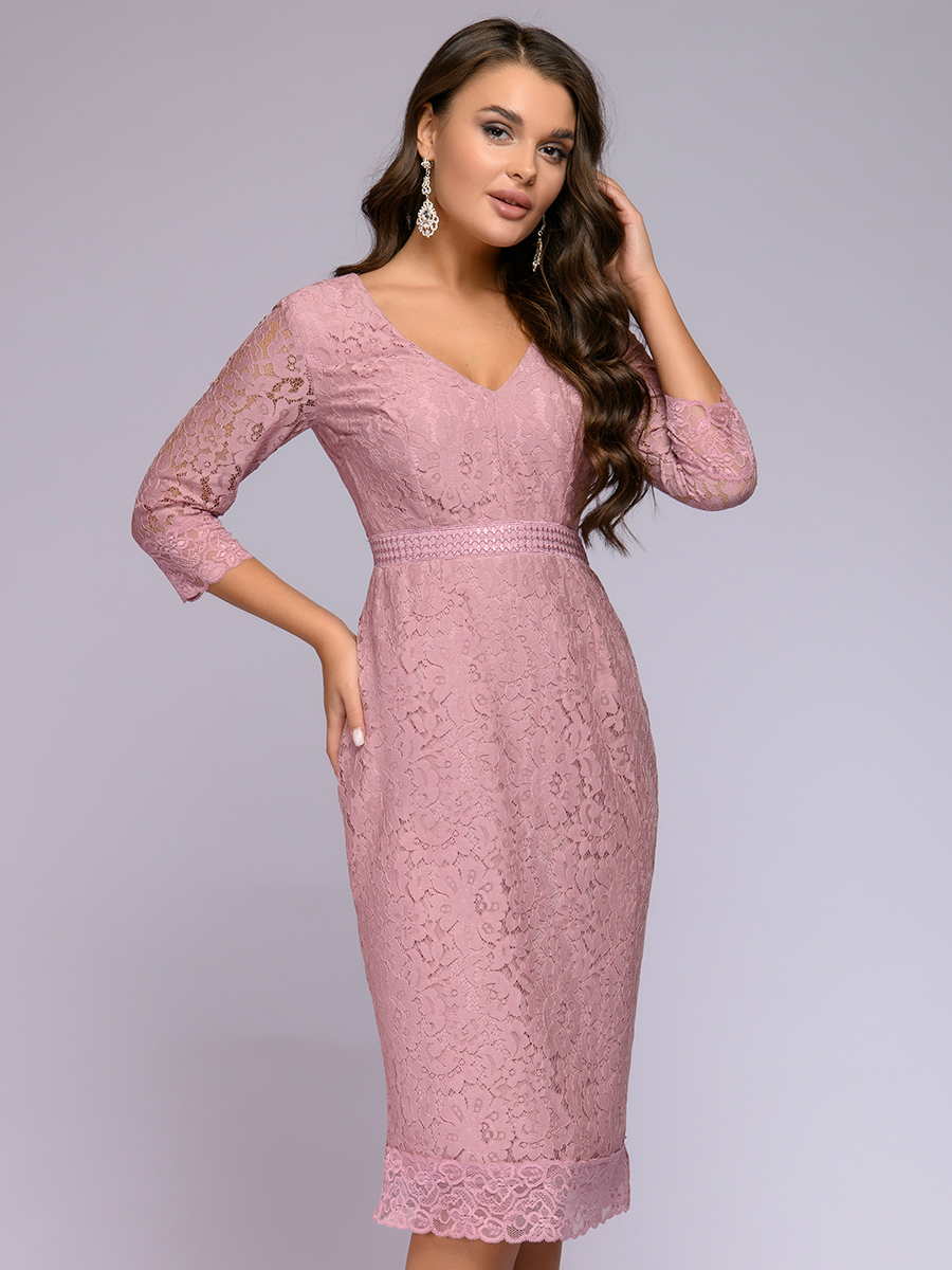 Платье женское 1001dress 0122001-30107BK розовое 40