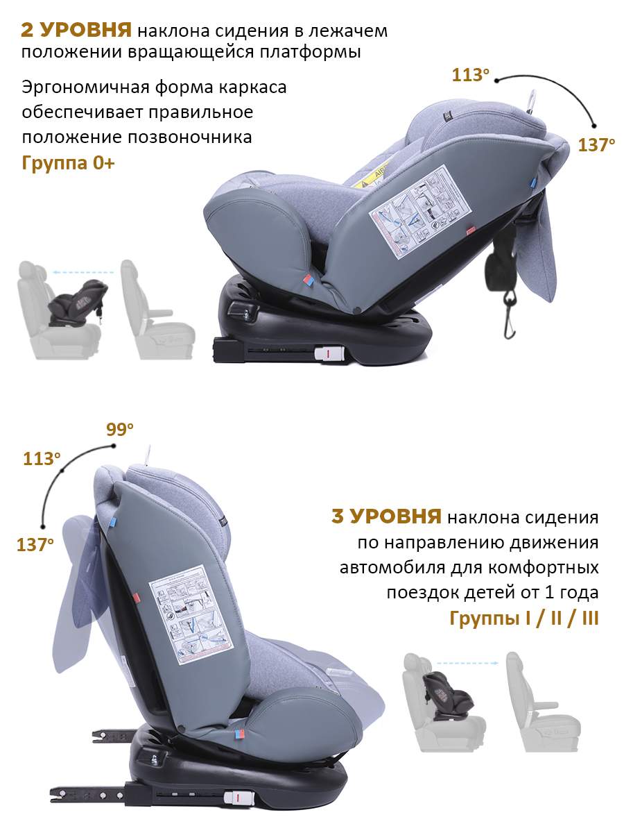 Купить удерживающее устройство для детей Babycare Shelter ISOFIX, гр. 0+ I  II III Светло серый, цены на Мегамаркет | Артикул: 600012563519