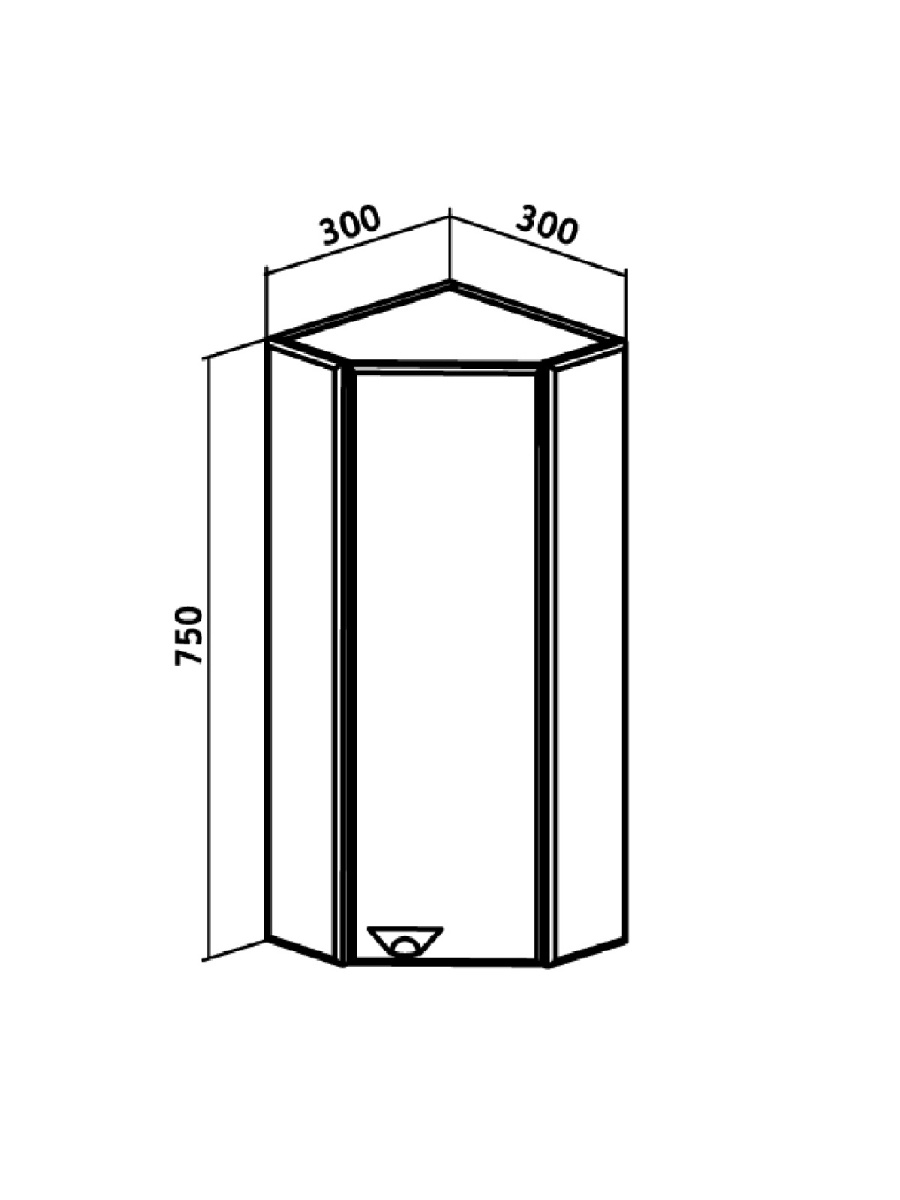 Runo шкаф навесной кредо 30 угловой