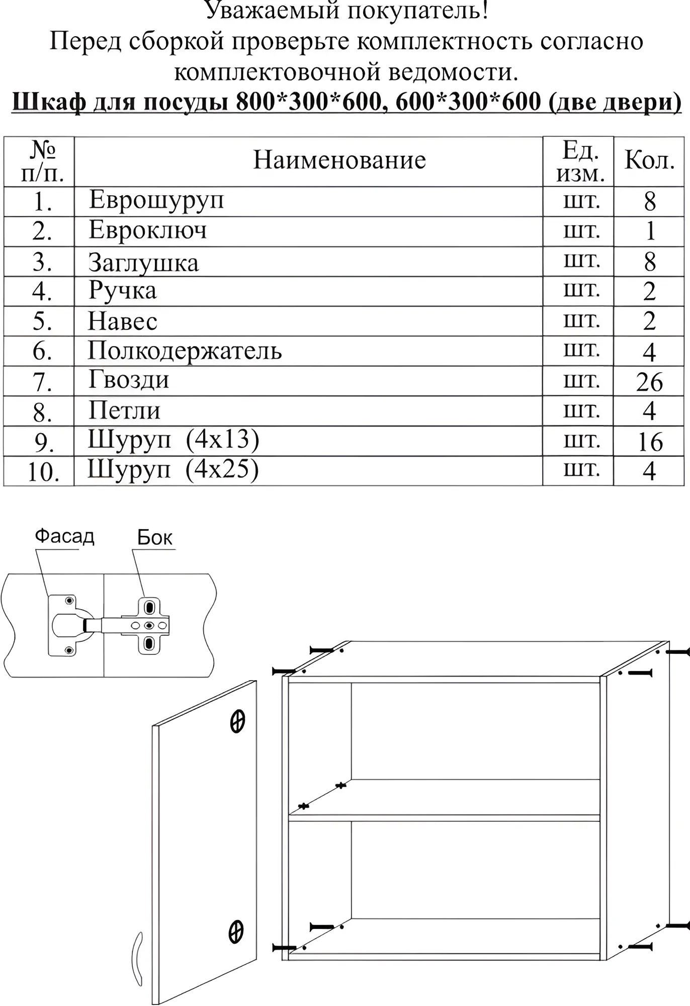 Инструкция по сборке мебели кухни