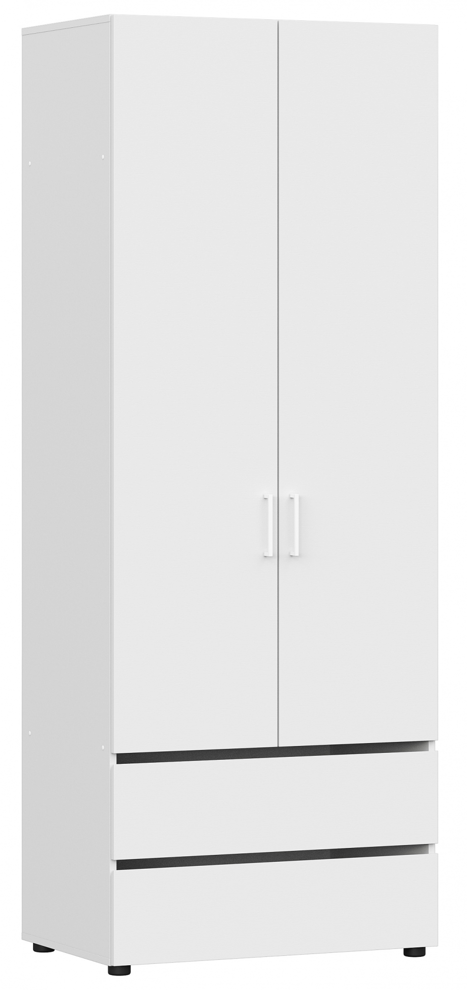 Шкаф двухстворчатый Woodville Валенсия белый текстурный - купить в ООО "ЛМ" (ДСМ), цена на Мегамаркет