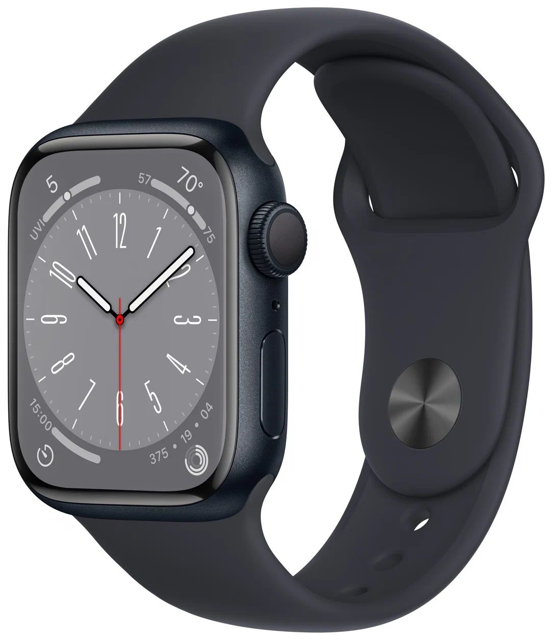 Смарт-часы Apple Watch Series 8 41 мм Aluminium Case, midnight Sport Band S/M, купить в Москве, цены в интернет-магазинах на Мегамаркет