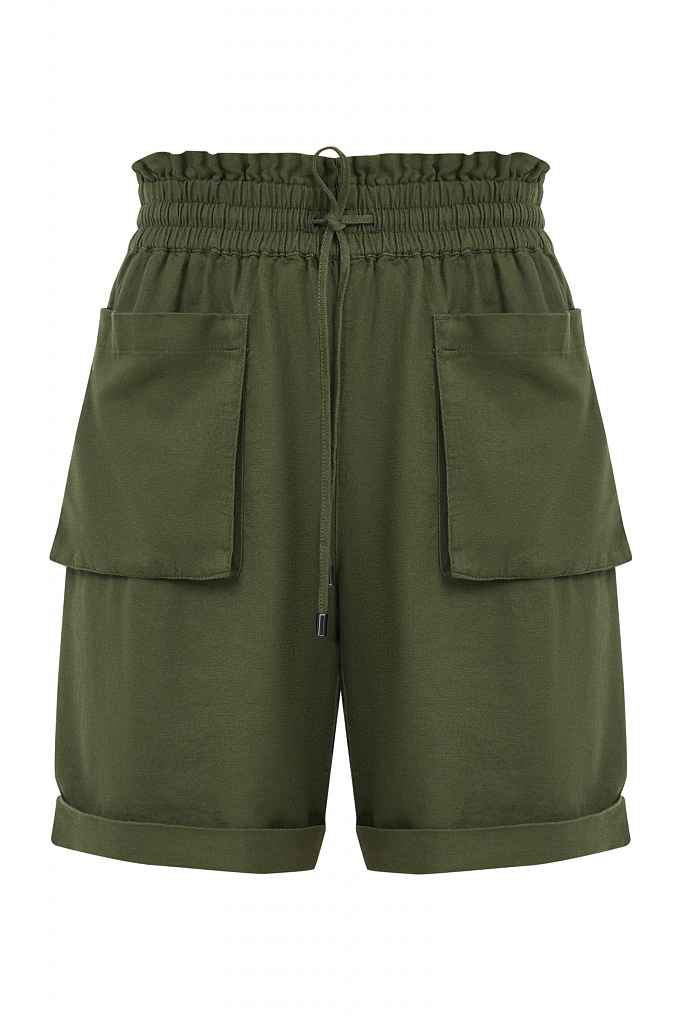 Спортивные шорты женские Finn Flare S21-12079 зеленые XL