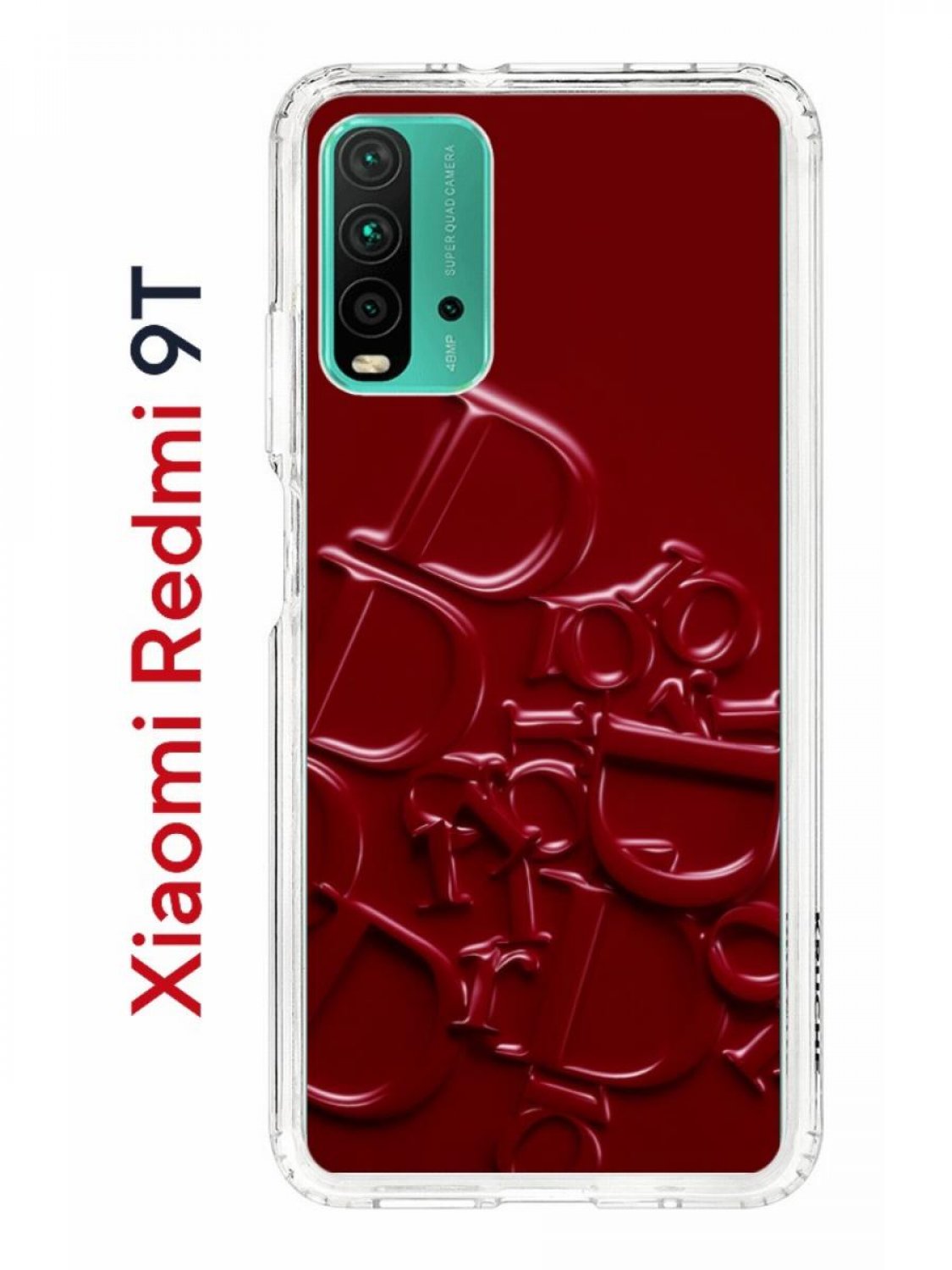 Чехол на Redmi 9T с принтом Kruche Print Dior,противоударный бампер,с  защитой камеры, купить в Москве, цены в интернет-магазинах на Мегамаркет