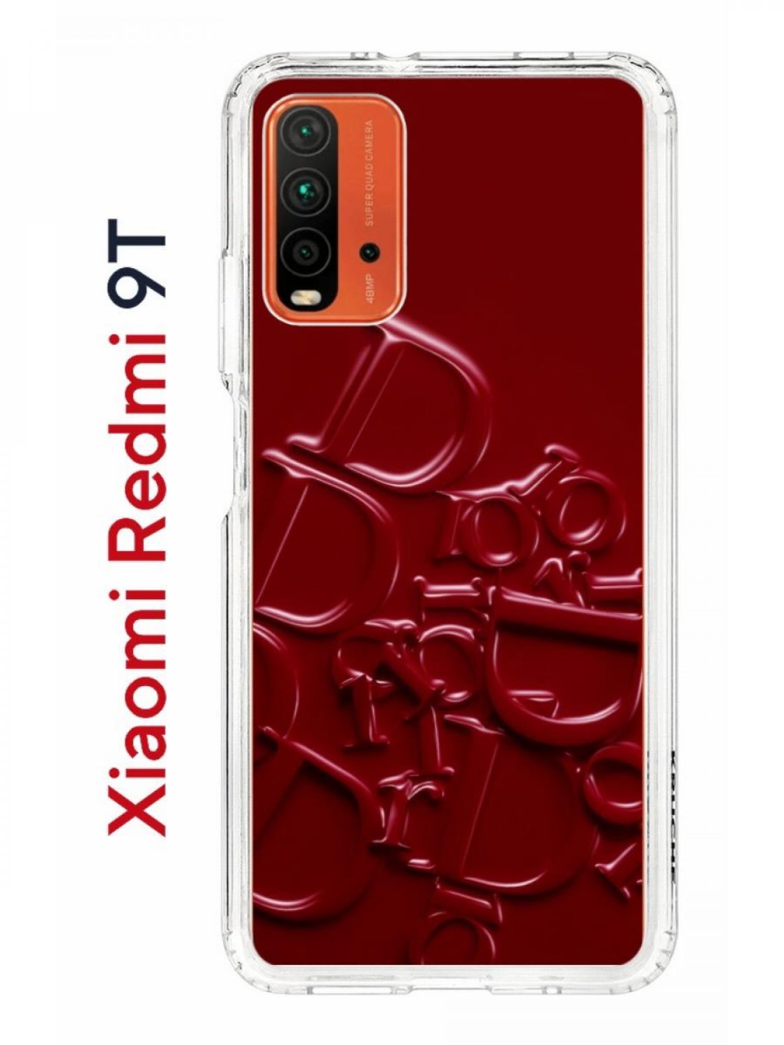 Чехол на Redmi 9T с принтом Kruche Print Dior,противоударный бампер,с  защитой камеры, купить в Москве, цены в интернет-магазинах на Мегамаркет