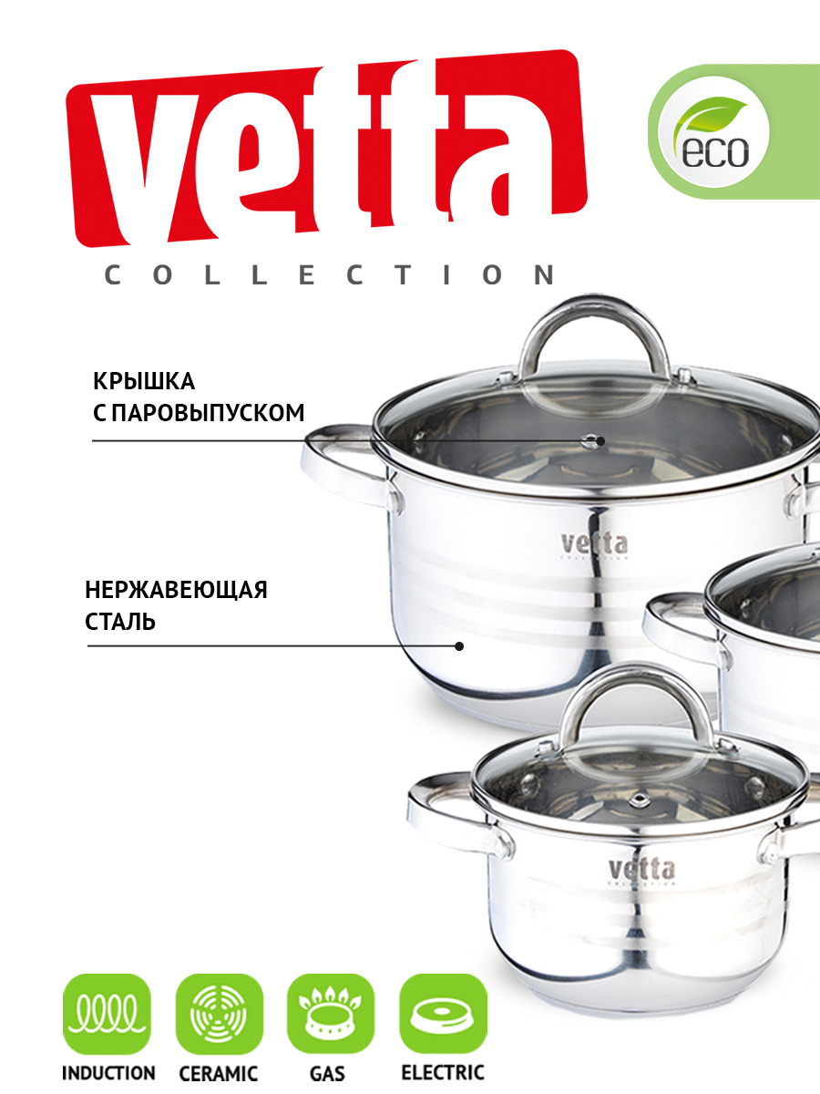 Vetta 822-115. 5см 2. Кастрюля vetta 2,9. Vetta фултон. Vetta фултон кастрюля 18х10.