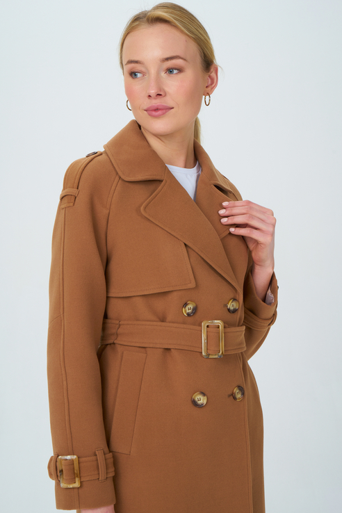 Пальто женское ElectraStyle 5-0005/1-021 желтое 48 RU