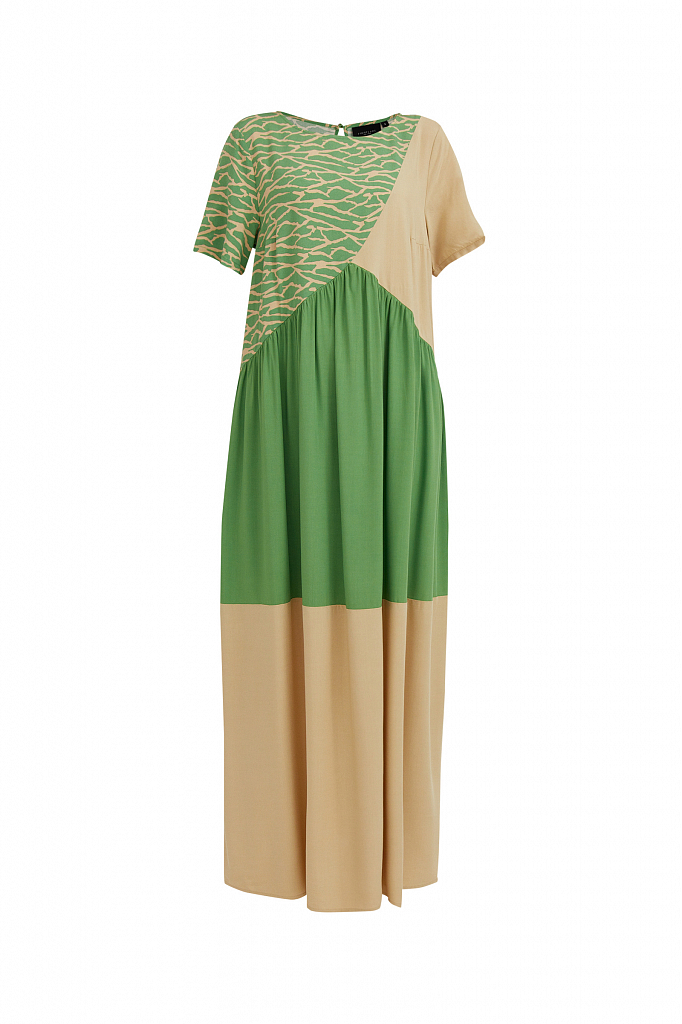 Повседневное платье женское Finn Flare S21-14089 зеленое L