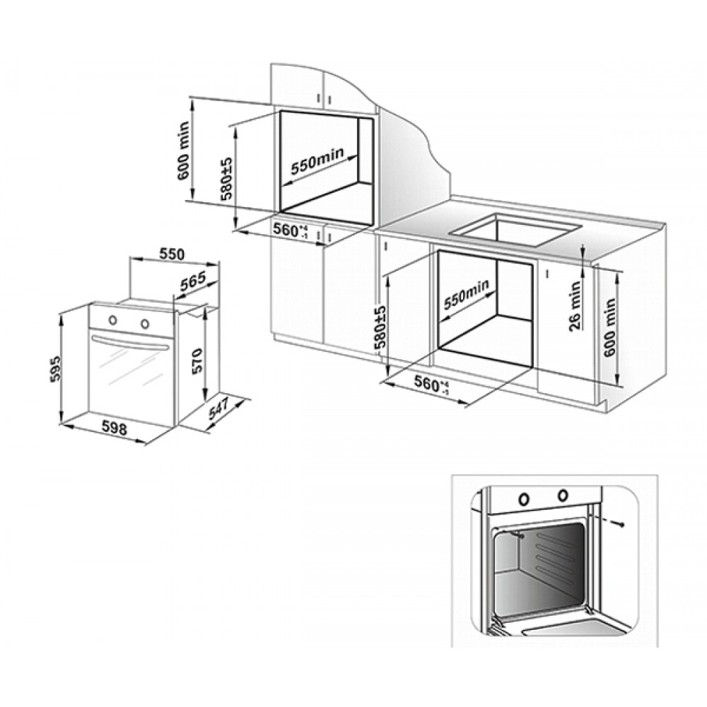 Размеры духовых шкафов для кухни