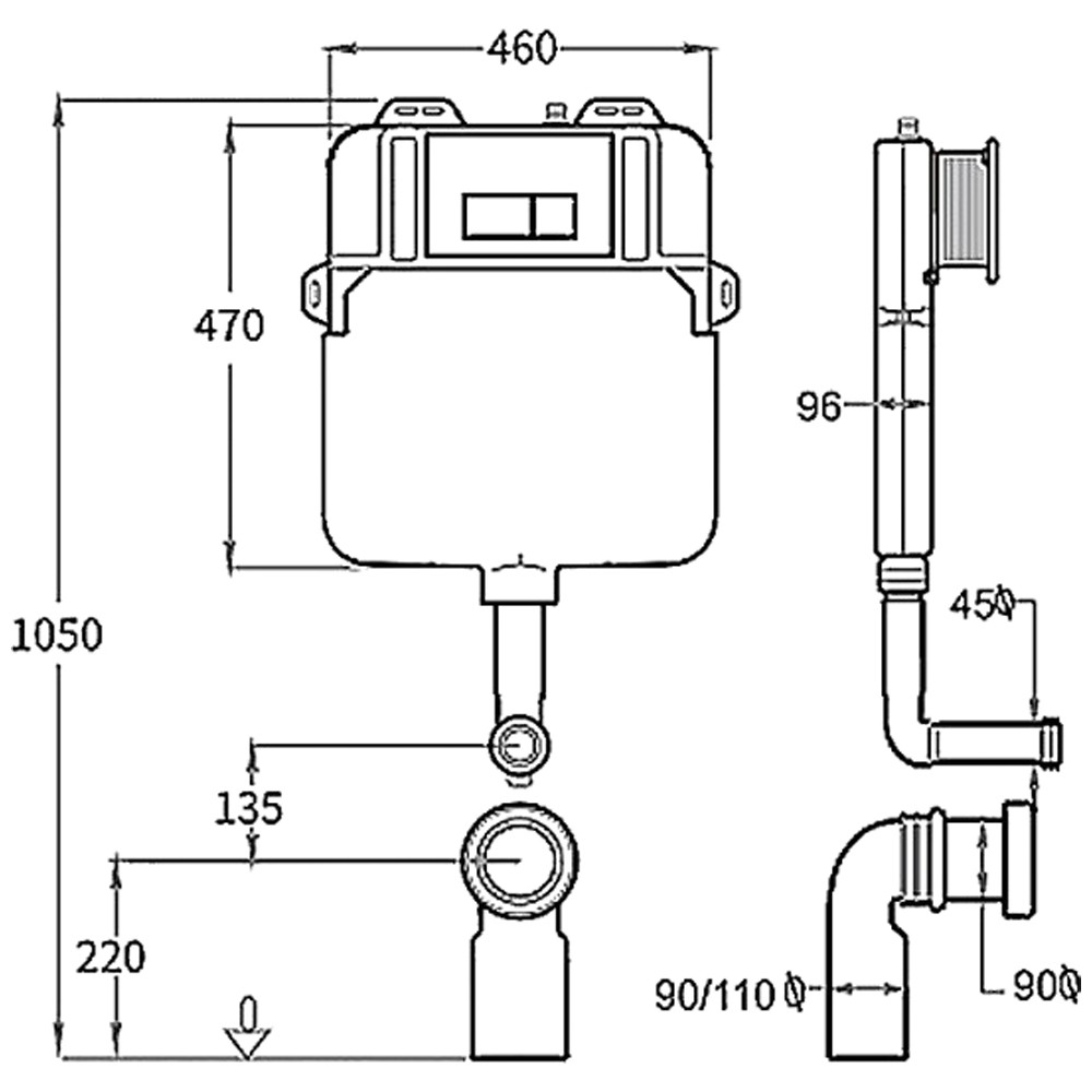 Бачок встраиваемый для приставного унитаза Bloomix Lolita BL70012 ...