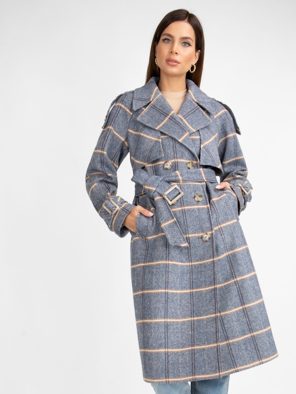 Пальто женское ElectraStyle 5-2107кл-106 синее 40 RU