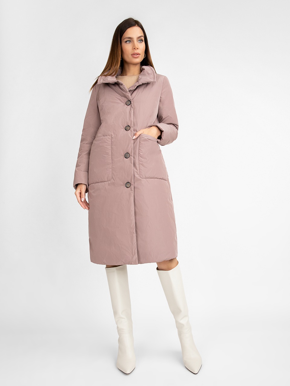 Пальто женское ElectraStyle 5У-2111-112 розовое 44 RU
