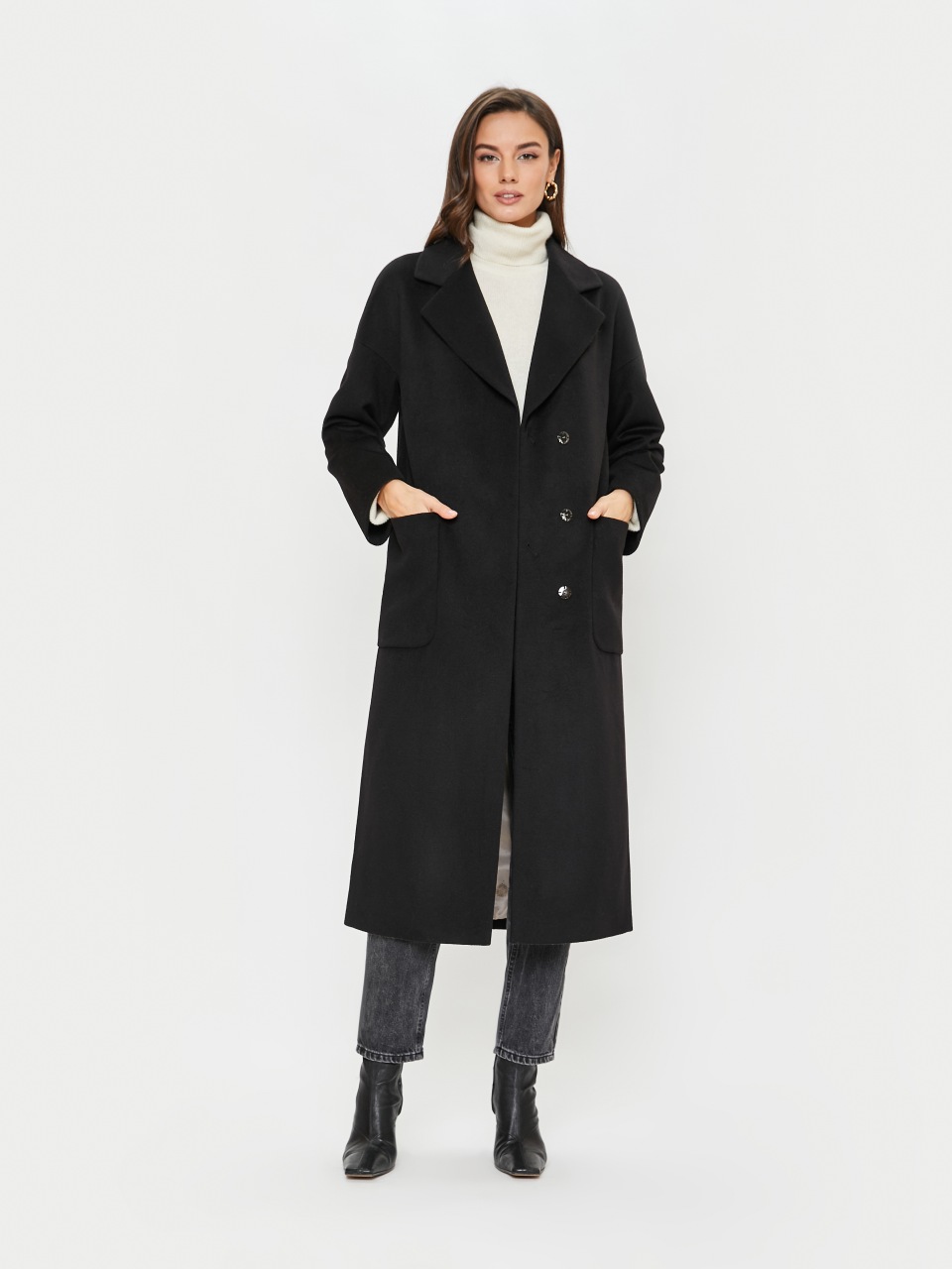 Пальто женское ElectraStyle 6-2121-289 черное 46 RU