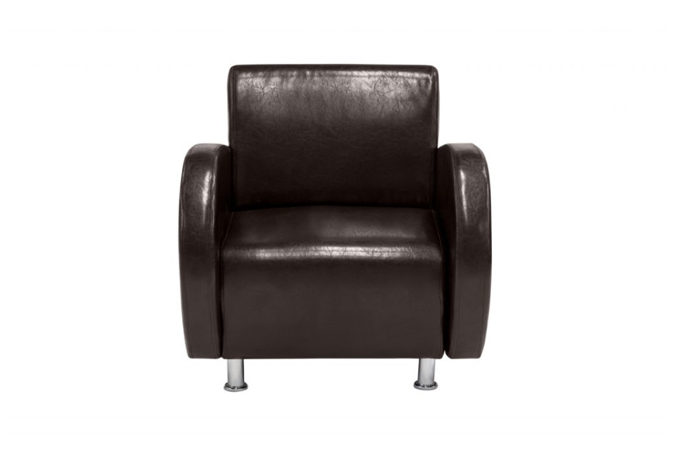 Кресло Мягкий офис, Классик Экокожа Oslo, темно-коричневый