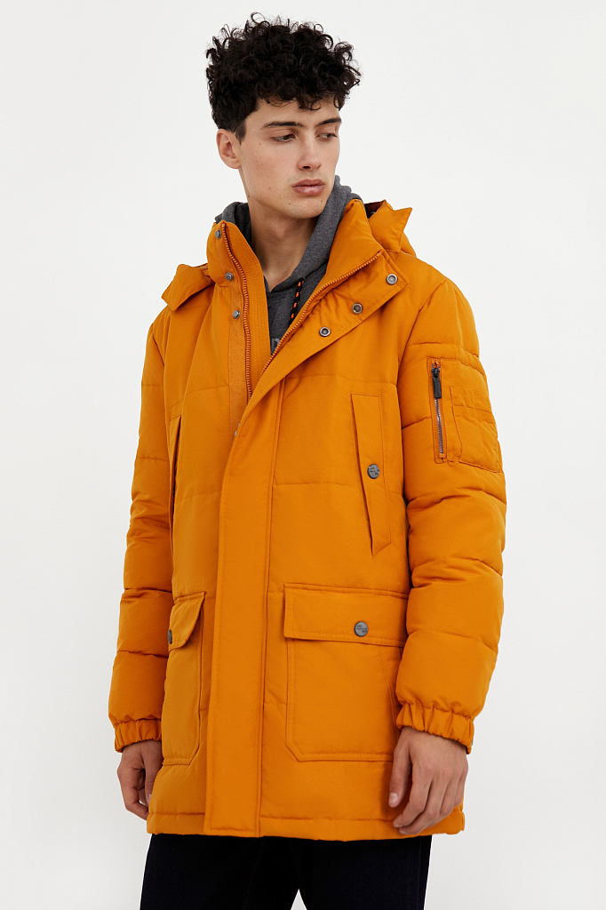 Зимняя куртка мужская Finn Flare A20-22000 оранжевая 60