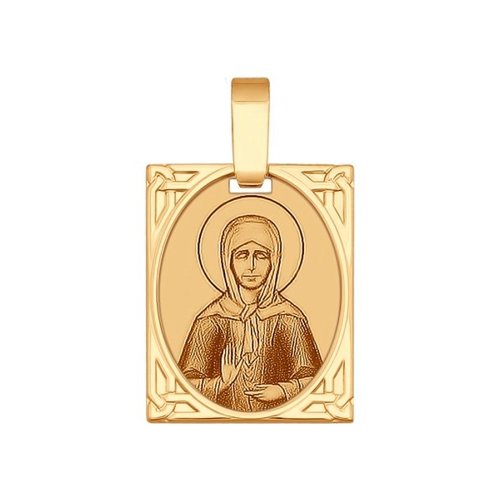 Золотая иконка «Святая блаженная Матрона Московская» SOKOLOV 102265