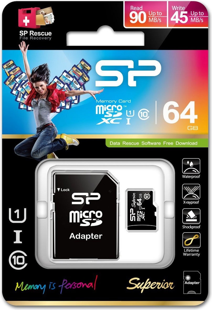 Карта памяти microSD 64GB Silicon Power Superior microSDXC, купить в Москве, цены в интернет-магазинах на Мегамаркет