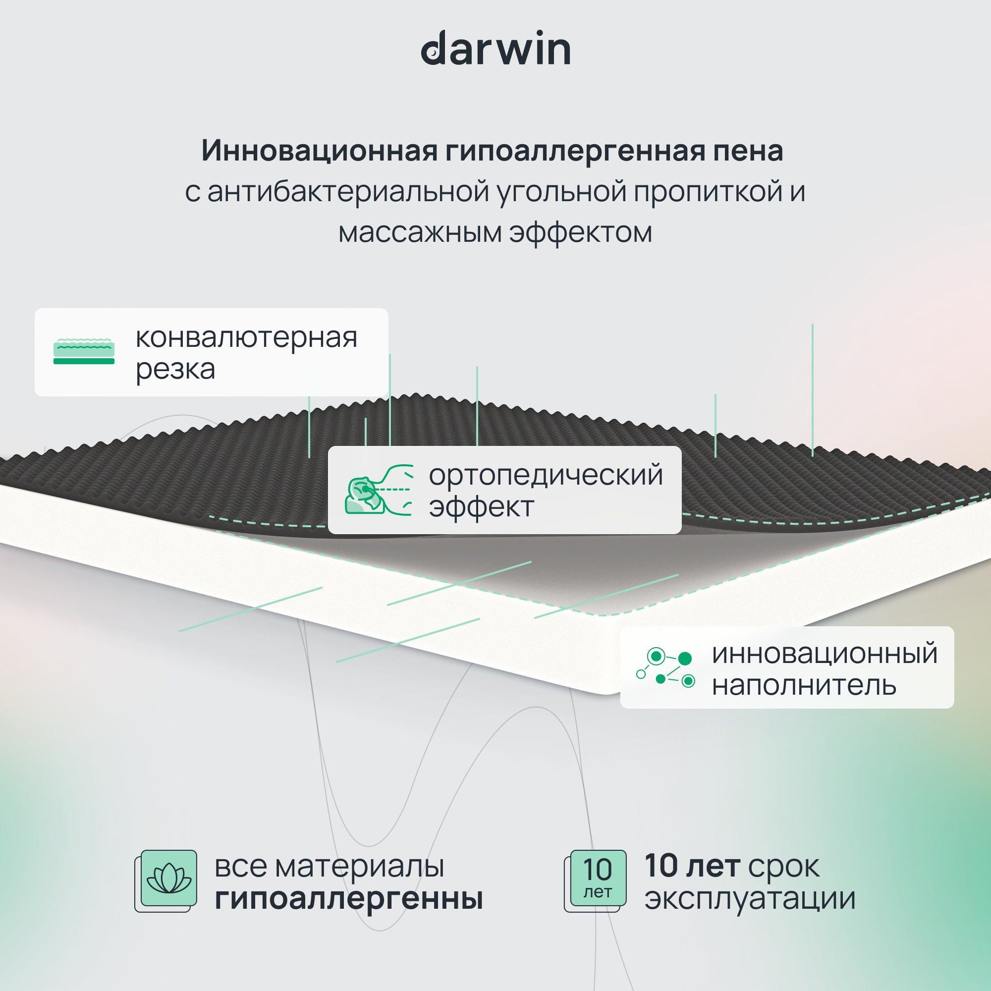 Ортопедический Матрас Darwin Fresh 140х200, беспружинный, 19 см высота,  белый - отзывы покупателей на Мегамаркет | 600004762032