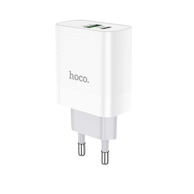 Сетевое зарядное устройство Hoco C80A, 1xUSB; 1xUSB Type-C, 3,1 A, white, купить в Москве, цены в интернет-магазинах на Мегамаркет