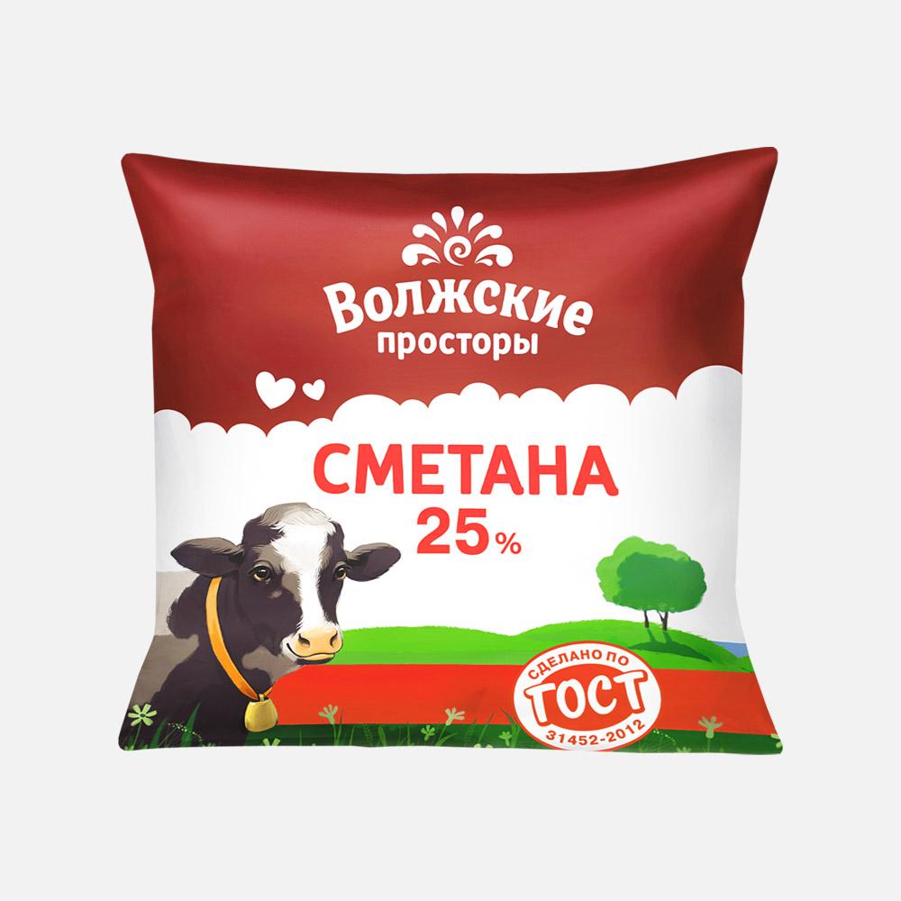 Купить сметана Волжские Просторы 25% бзмж 450 г, цены на Мегамаркет |  Артикул: 100028805311