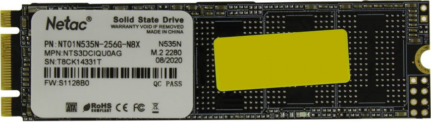 SSD накопитель Netac N535N M.2 2280 256 ГБ (NT01N535N-256G-N8X) - купить в Мегамаркет Москва Томилино, цена на Мегамаркет