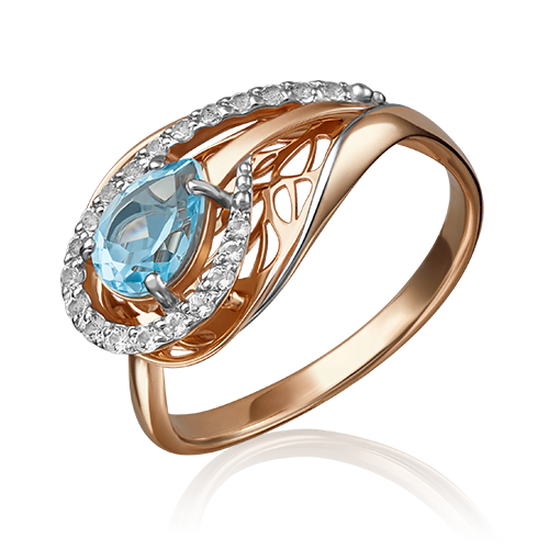 Кольцо из красного золота с топазом р.17 PLATINA jewelry 01-5219-00-201-1110-57