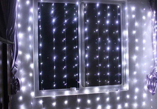 Гирлянда холодный свет фото Световой занавес Remeco collection 200 LED 1,8x1,8 м белый дневной - купить в Мо