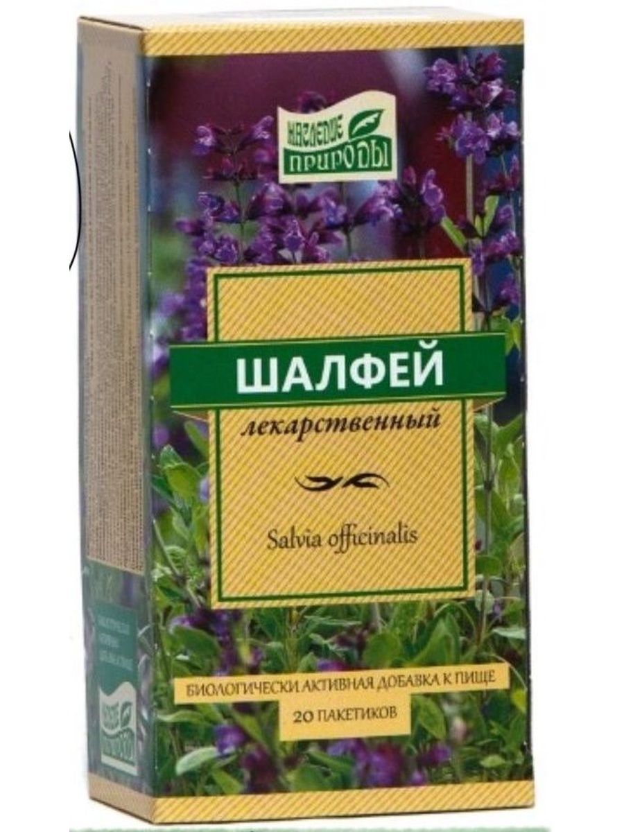 Шалфей лекарственный пакеты 20 шт. Наследие природы - купить в  интернет-магазинах, цены на Мегамаркет | противопростудные препараты