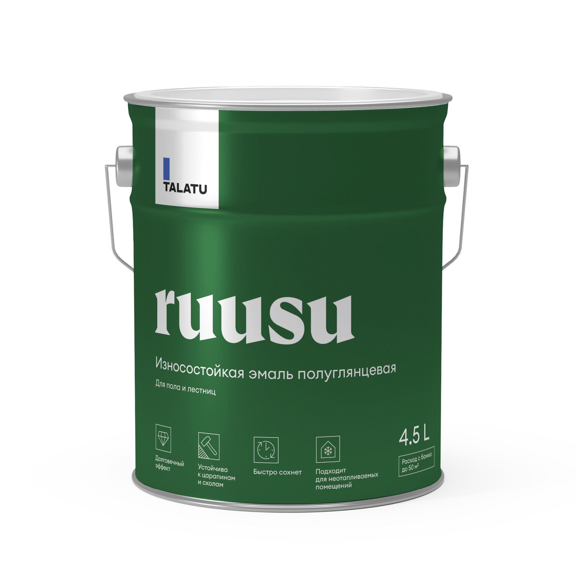 Износостойкая эмаль для пола и лестниц TALATU Ruusu белая 4,5 л. – купить в Москве, цены в интернет-магазинах на Мегамаркет