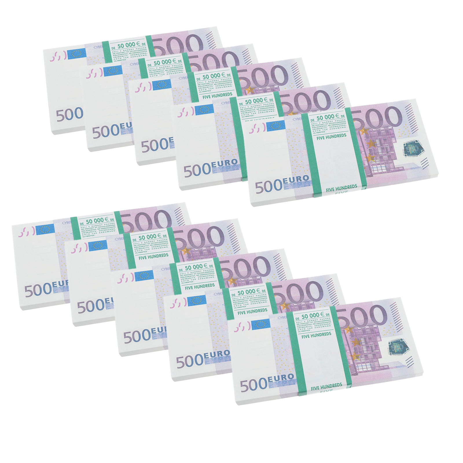 Сувенирные деньги 10 Пачек 500 евро по 100 шт (500 Euro)