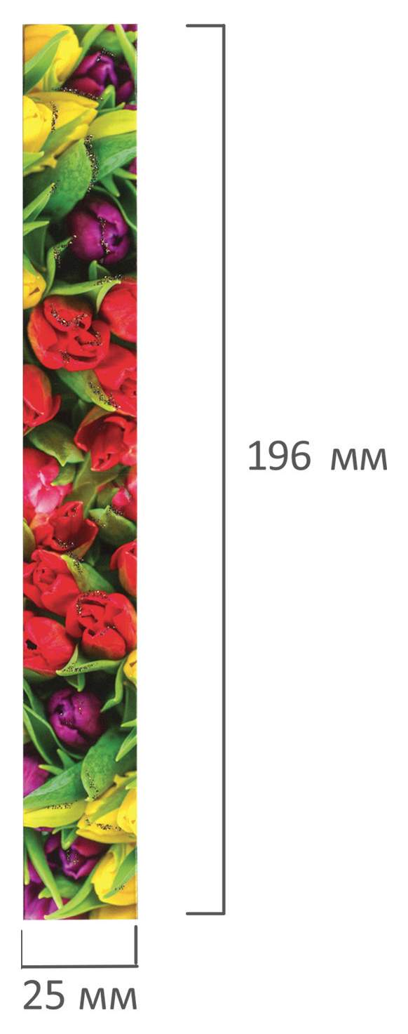 Закладки для книг с магнитом ЦВЕТЫ, набор 6 шт блестки, 25x196 мм, ЮНЛАНДИЯ, 129618