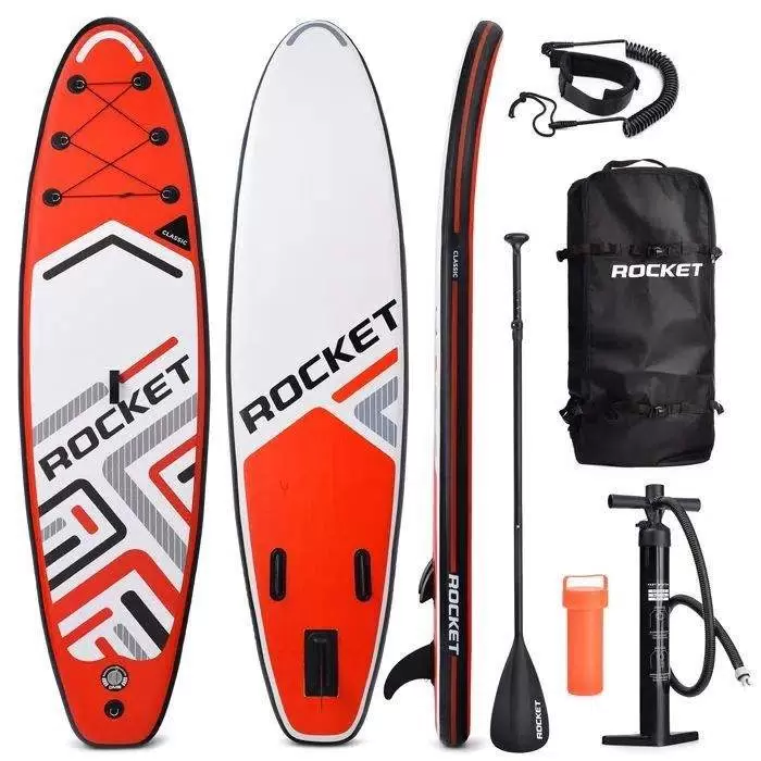 Надувная SUP-доска сапборд ROCKET (SUP-board 10,6? 320*80*15 см) красно-серый графика - купить в Москве, цены на Мегамаркет | 100060970283