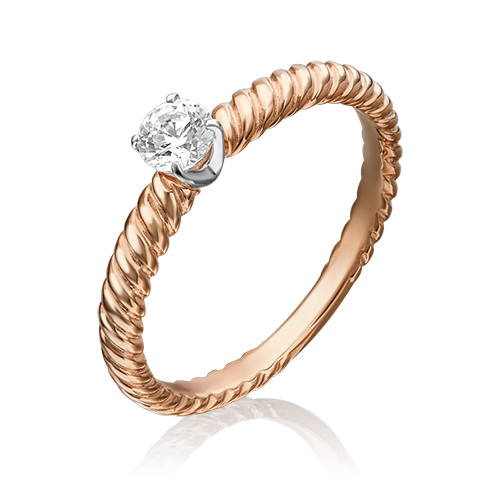 Кольцо из золота с фианитом р.16 PLATINA jewelry 01-5272-00-501-1111-38
