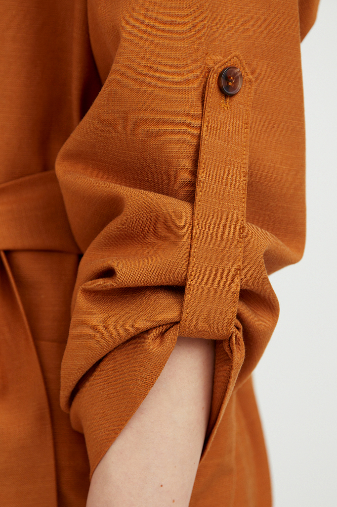 Пиджак женский Finn Flare S21-11061 коричневый XL
