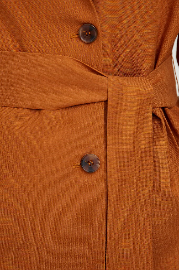 Пиджак женский Finn Flare S21-11061 коричневый XL