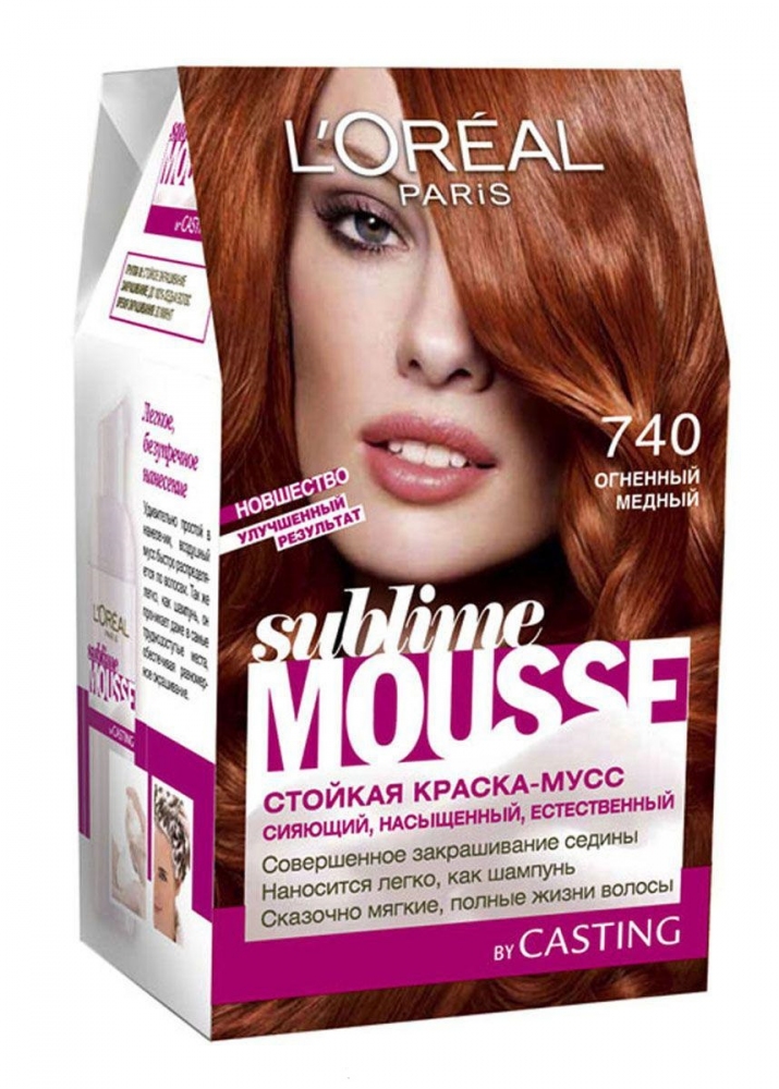 Краска-мусс для волос L'Oreal Paris Sublime Mousse тон 740 Огненный ...