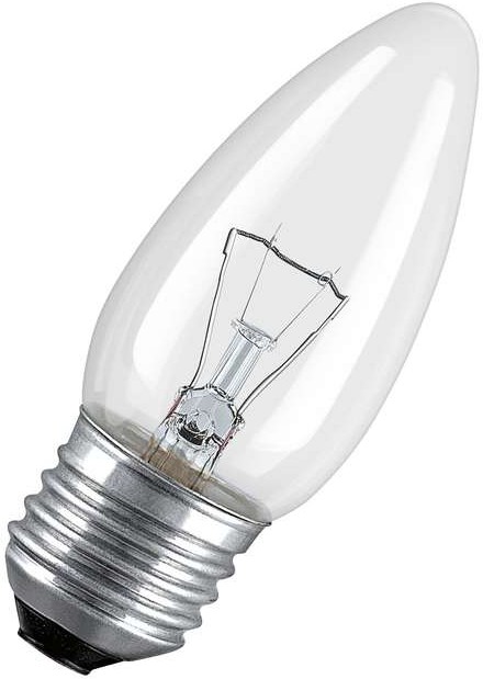 Лампа Osram Е27 60W свеча прозрачная