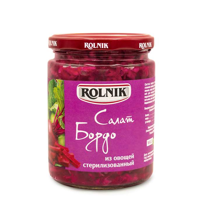 Салат Rolnik Бордо из овощей, стерилизованный, 420 г – купить в Москве, цены в интернет-магазинах на Мегамаркет