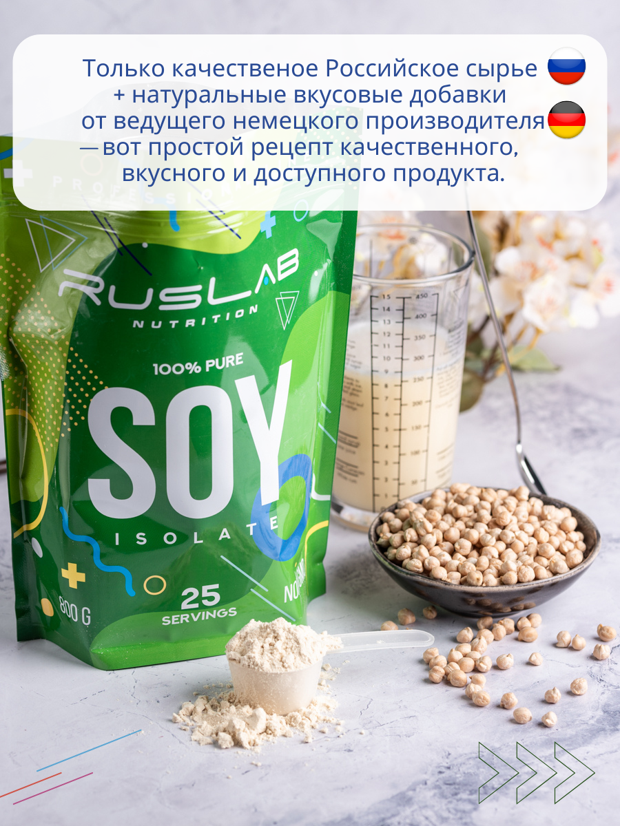 Соевый изолят RusLabNutrition Soy Isolate 416гр вкус шоколад - отзывы  покупателей на Мегамаркет | 600012565803