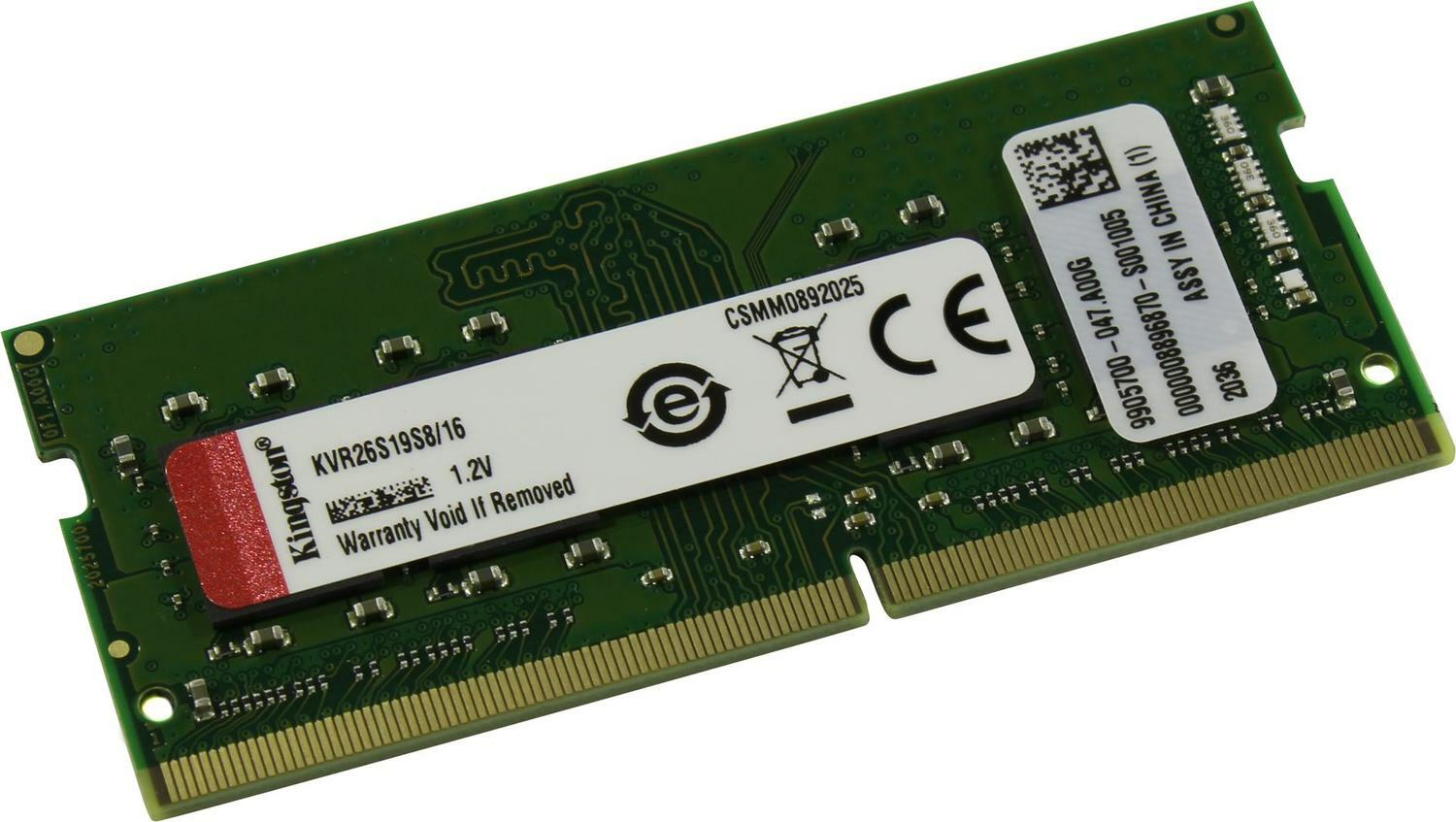 Оперативная память Kingston SO-DIMM DDR4 16Gb KVR26S19S8/16, купить в Москве, цены в интернет-магазинах на Мегамаркет