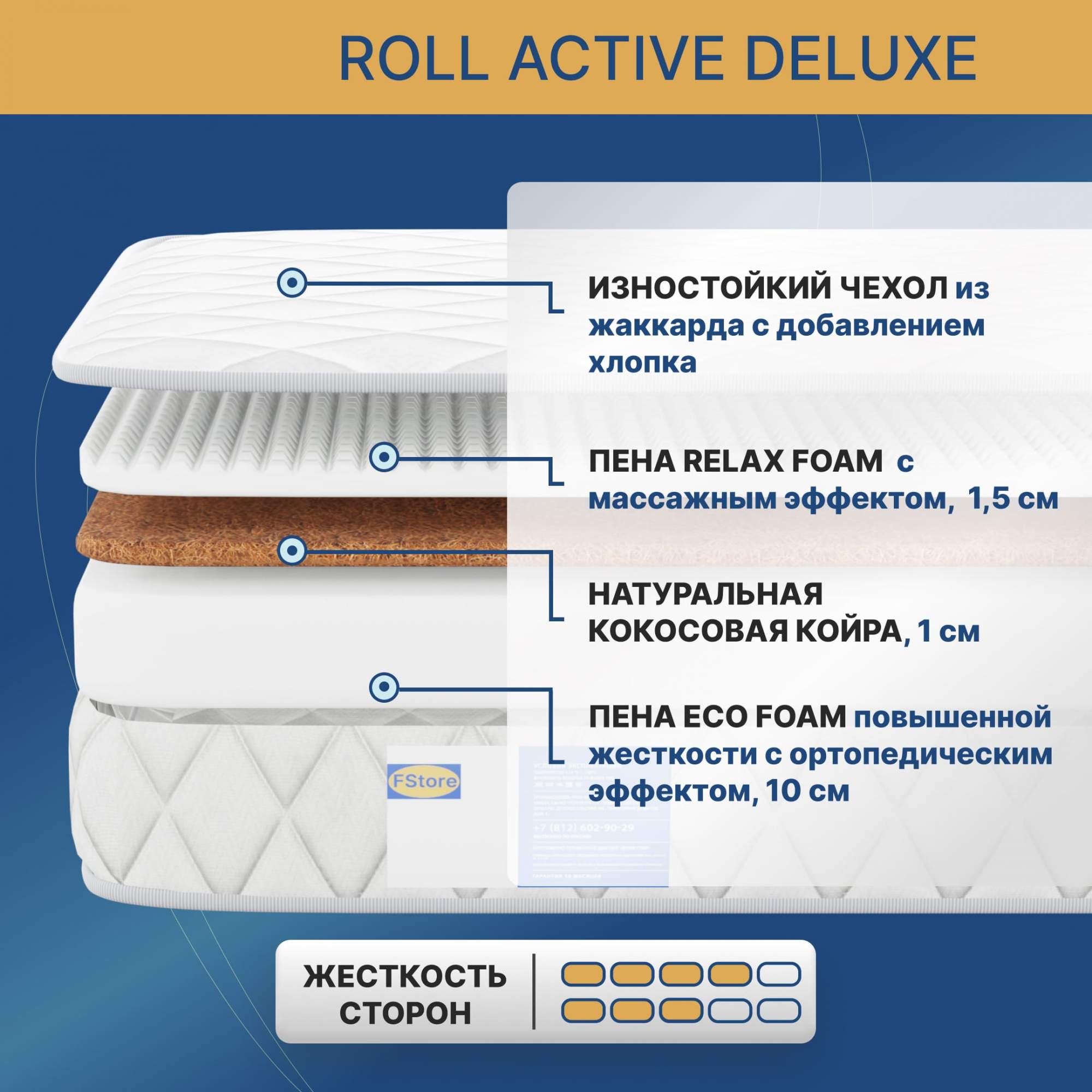 Матрас x sleep roll active беспружинный 160х200 см