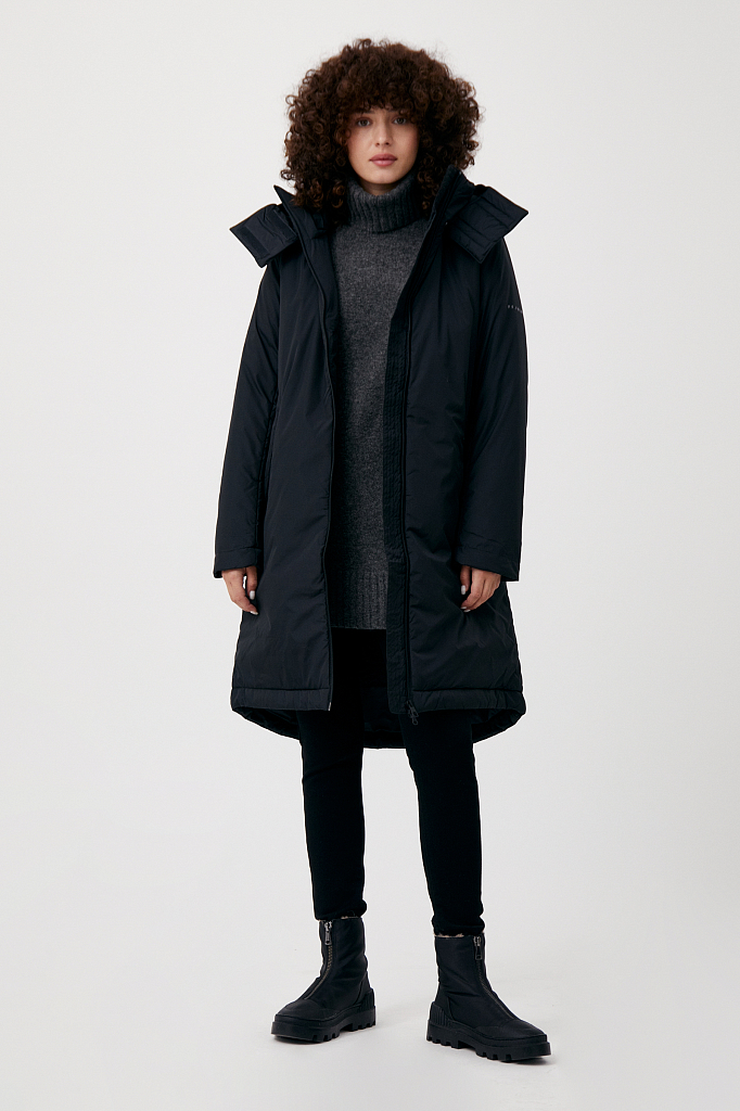 Пальто женское Finn Flare FAB110216 черное XS