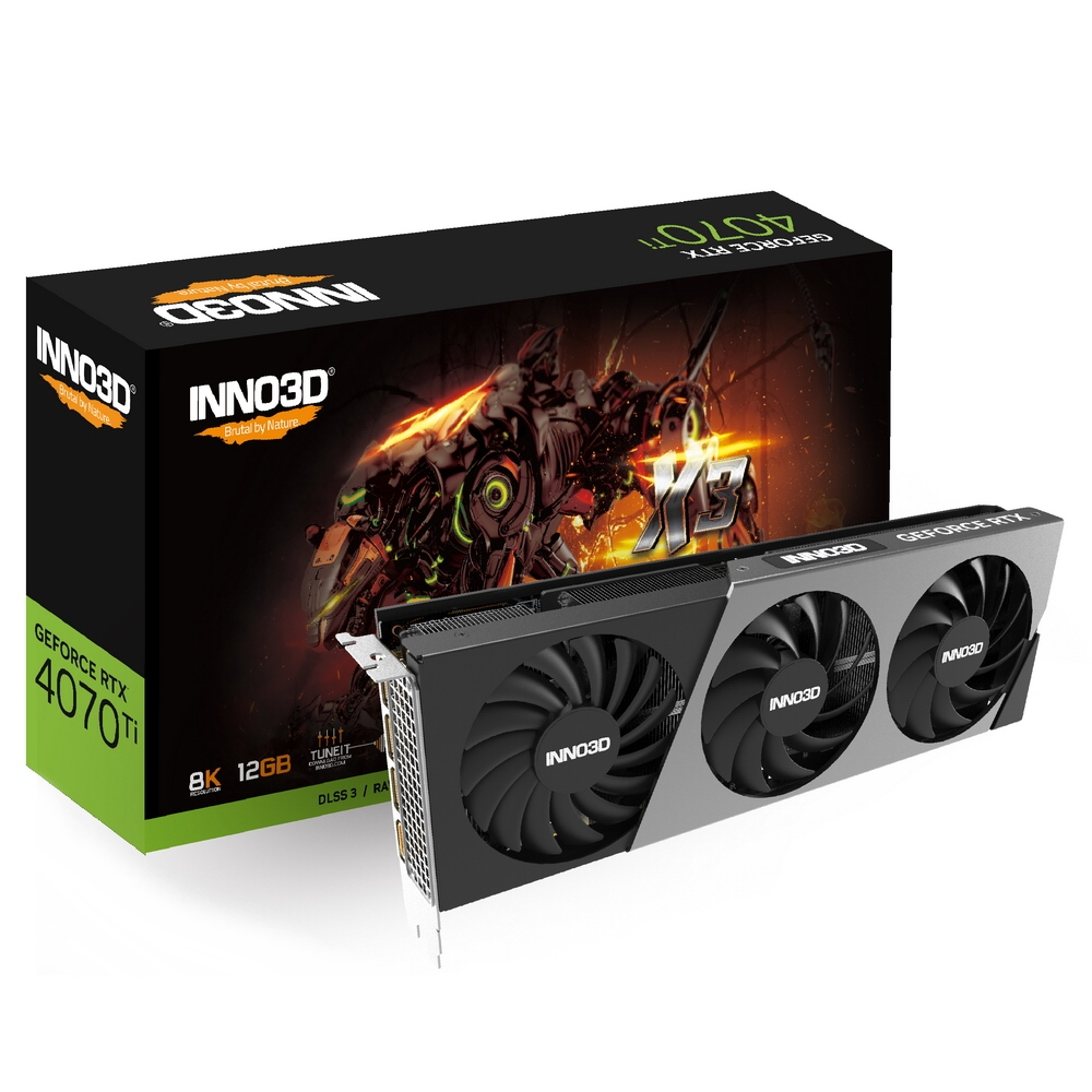 Видеокарта Inno3D NVIDIA RTX 4070 Ti X3 N407T3-126X-186148N, купить в Москве, цены в интернет-магазинах на Мегамаркет