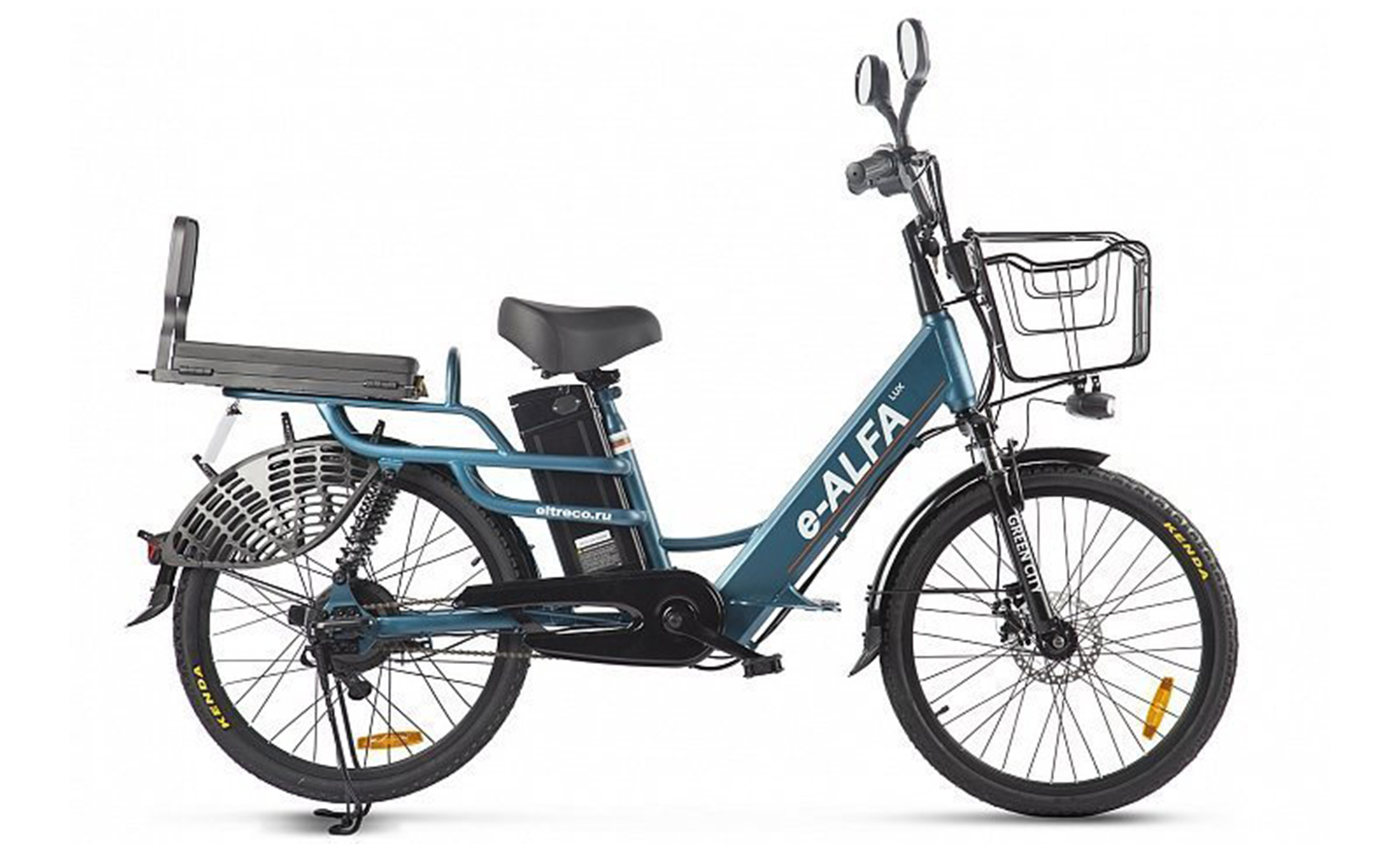 Электровелосипед Green City E-Alfa Lux (2021) (синий)