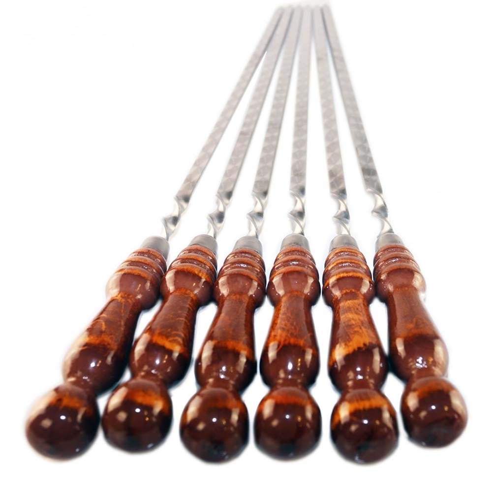 Шампуры с деревянной ручкой 500 мм (6 шампуров) -  , цены .