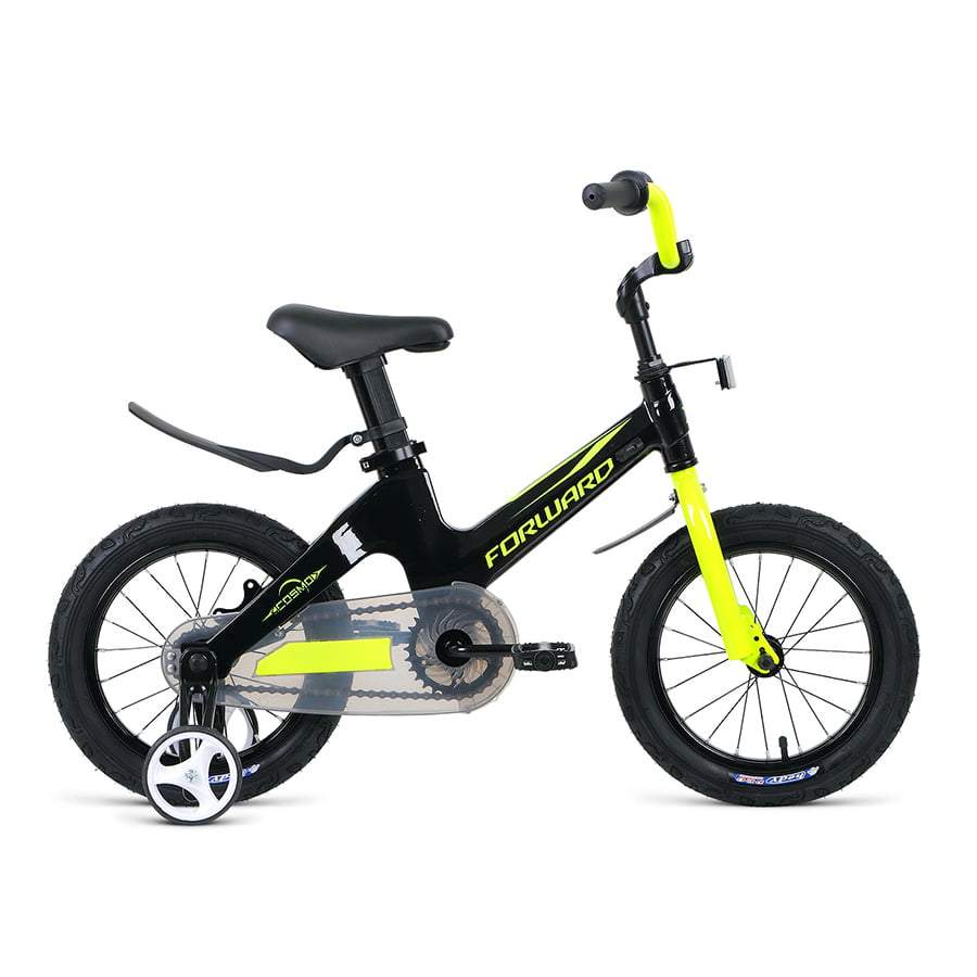 Велосипед детский 12" Forward Cosmo MG 2021 год Черно/Зеленый/1BKW1K7A1005